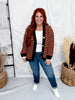 Chunky Knit Orange & Black Button Front Cardigan - Whiskey Skies - BIBI