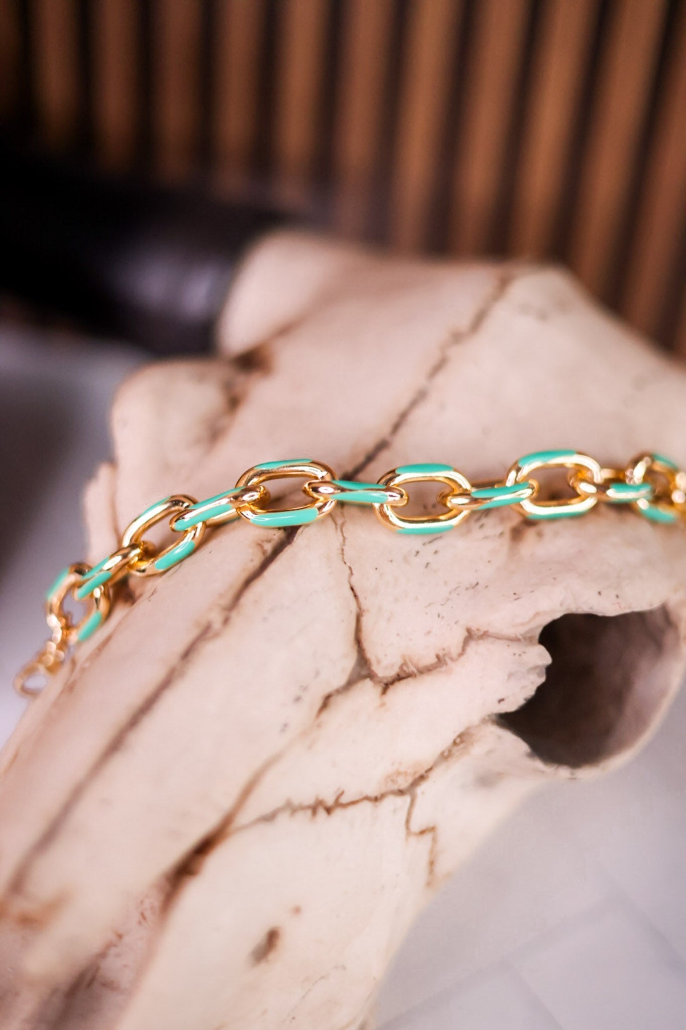 Chunky Teal Enamel Dipped Trucker Hat Chain - Whiskey Skies - VIBES HAT COMPANY