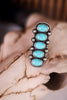 Chunky Western Turquoise Concho Cuff Ring - Whiskey Skies - BOHO RANCH SHOP