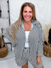 Classic Black & White Striped Button Front Top - Whiskey Skies - SOUTHERN GRACE