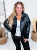 Classic Faux Leather Jacket - Whiskey Skies - WHITE BIRCH
