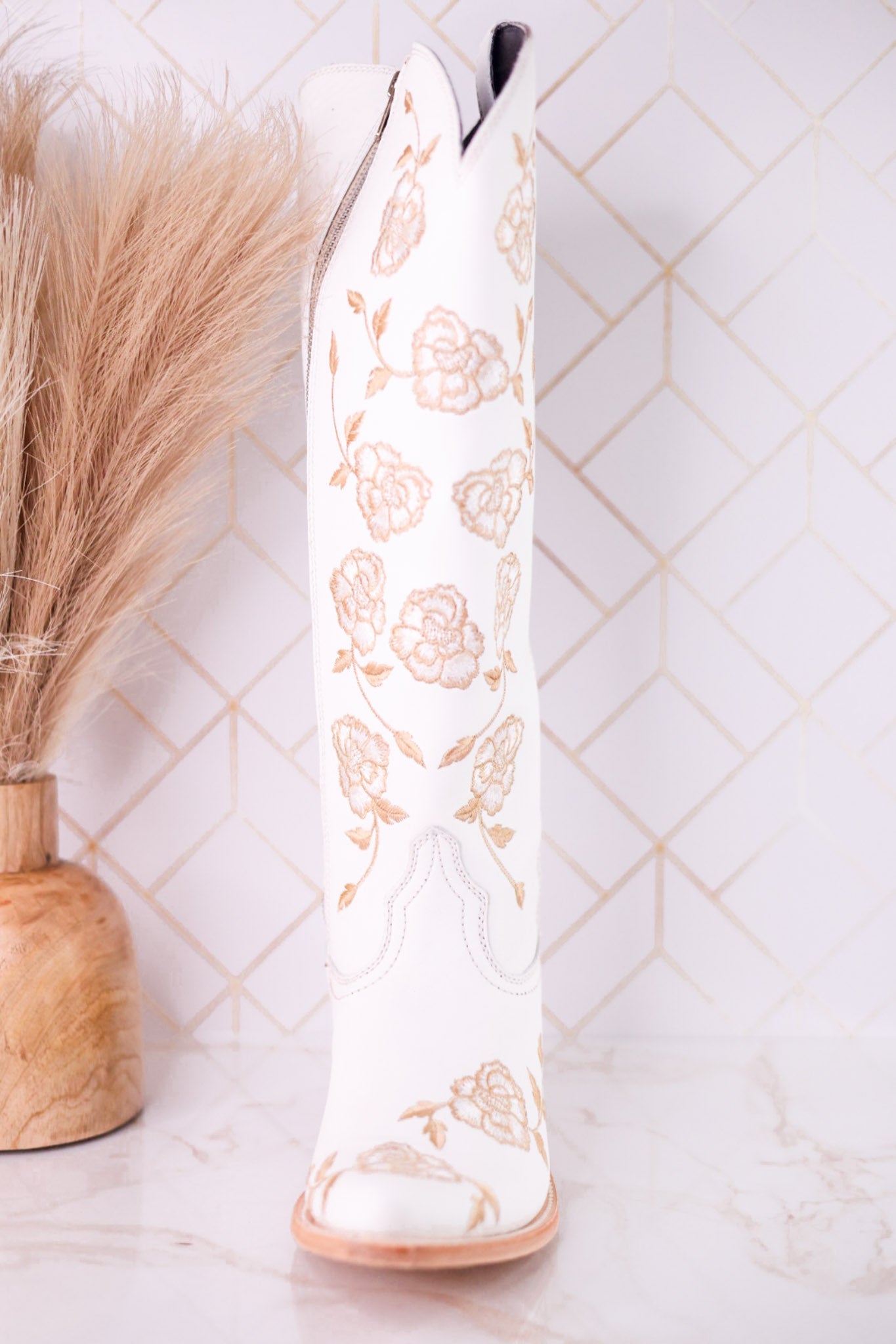 Claudina Boots In Blanco Missouri Leather - Whiskey Skies - LIBERTY BLACK