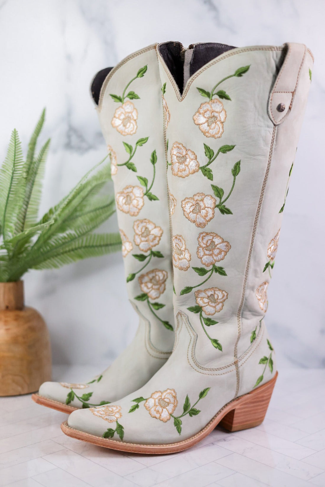 Claudina Missouri Blanco Wide Calf - Whiskey Skies - LIBERTY BLACK