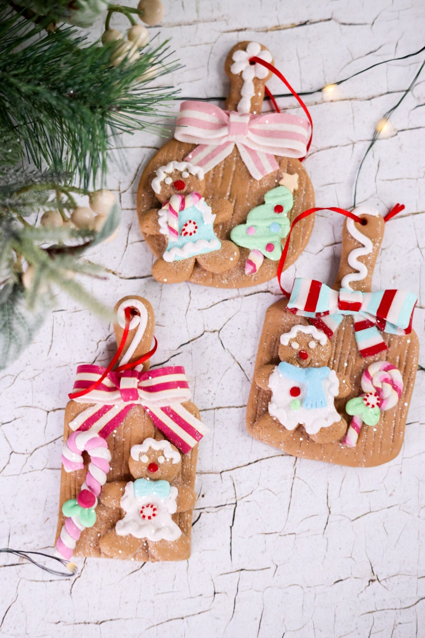 Clay Dough Christmas Gingerbread Ornaments (3 Styles) - Whiskey Skies - GERSON COMPANIES