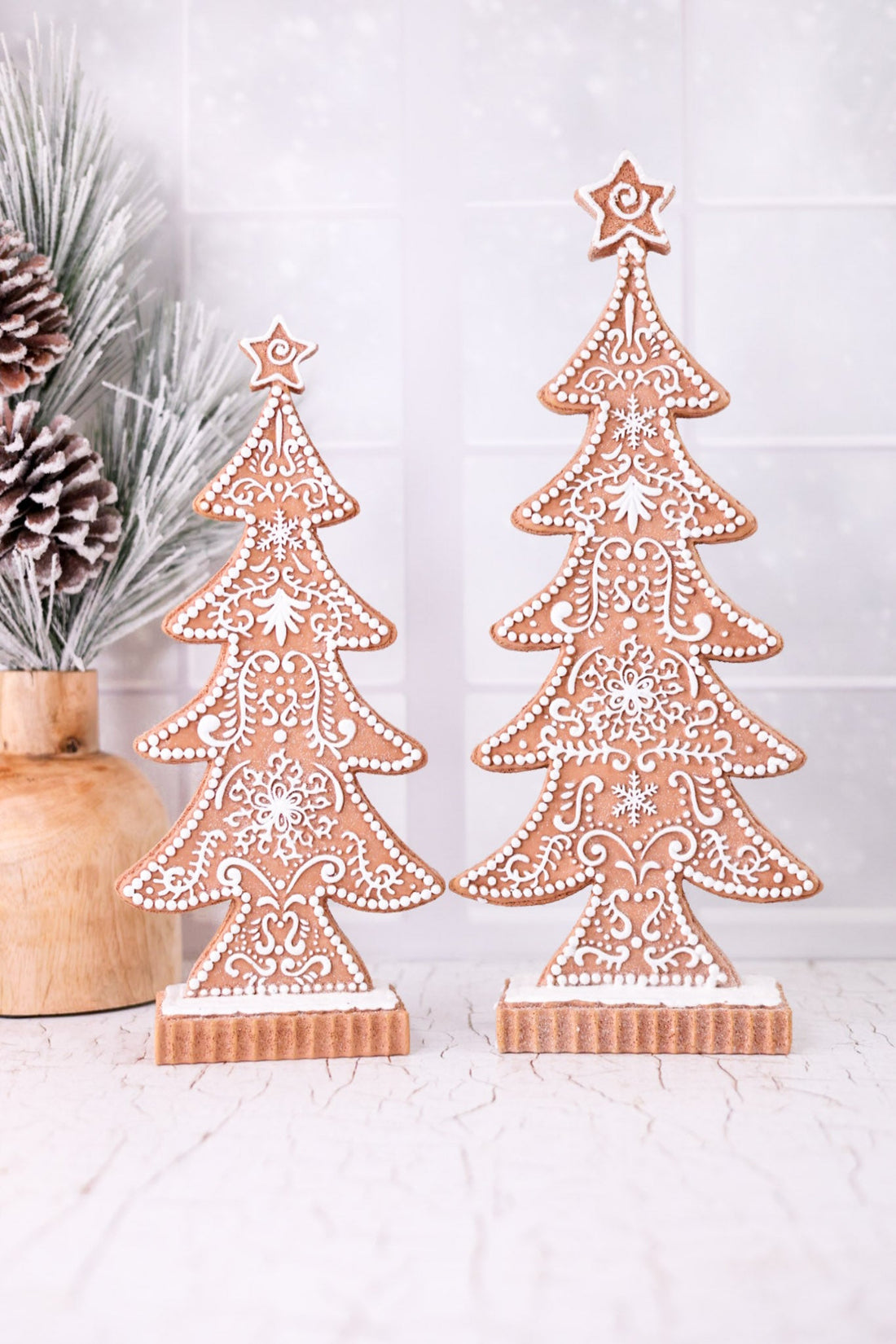 Clay Iced Gingerbread Tree (2 Sizes) - Whiskey Skies - RAZ IMPORTS
