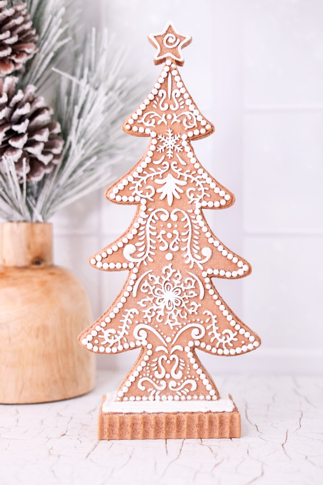 Clay Iced Gingerbread Tree (2 Sizes) - Whiskey Skies - RAZ IMPORTS