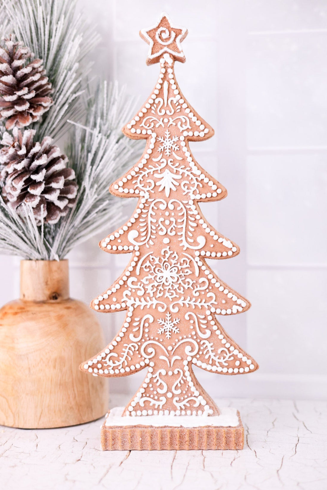 Clay Iced Gingerbread Tree (2 Sizes) - Whiskey Skies - RAZ IMPORTS