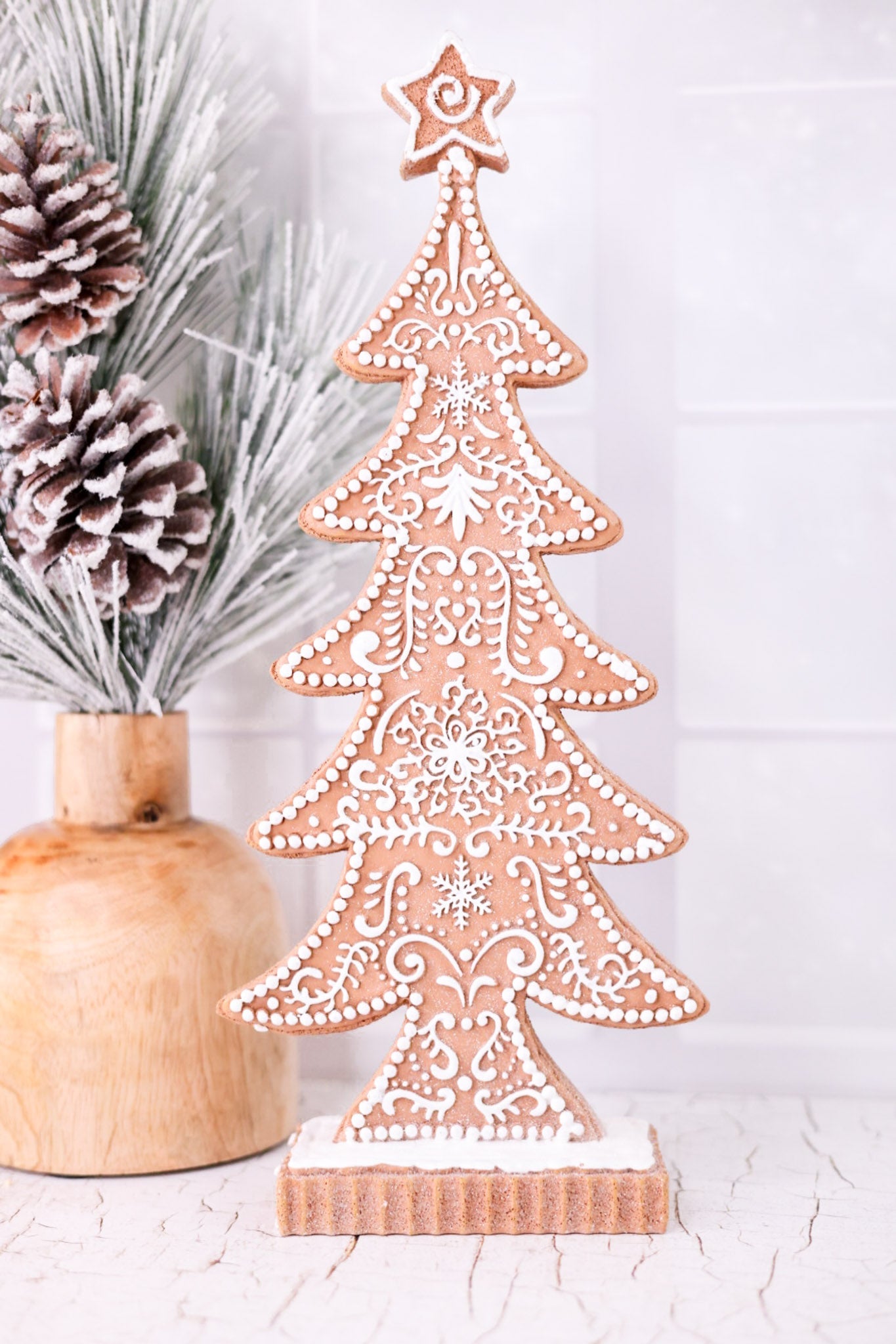 Clay Iced Gingerbread Tree (2 Sizes) - Whiskey Skies - RAZ IMPORTS