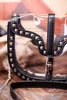 Clear and Black Studded Crossbody Bag - Whiskey Skies - CAMEL THREADS