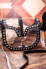 Clear and Black Studded Crossbody Bag - Whiskey Skies - CAMEL THREADS