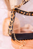 Clear Satchel Bag With Leopard Print Border - Whiskey Skies - MIMI WHOLESALE