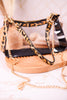 Clear Satchel Bag With Leopard Print Border - Whiskey Skies - MIMI WHOLESALE