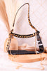 Clear Satchel Bag With Leopard Print Border - Whiskey Skies - MIMI WHOLESALE