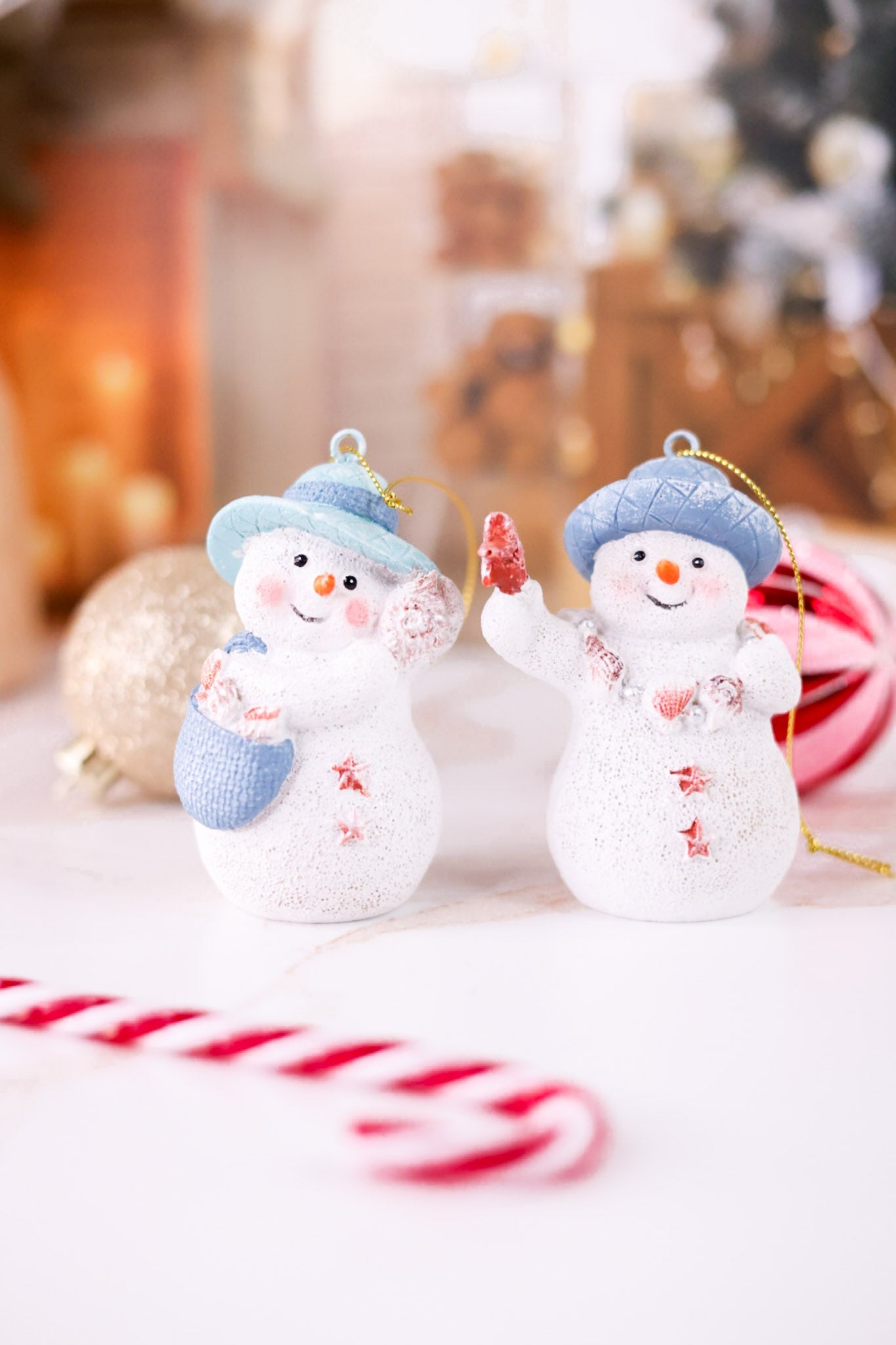 Coastal Snowman Resin Ornament (2 Styles) - Whiskey Skies - SPECIAL T IMPORTS INC