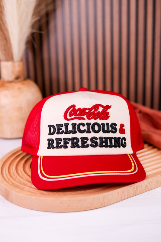 Coca Cola Delicious & Refreshing Trucker Hat - Whiskey Skies - AMERICAN NEEDLE