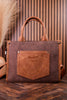 Coffee Brown Wrangler Concealed Carry Tote Bag With Belt Buckle - Whiskey Skies - MONTANA WEST