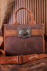 Coffee Brown Wrangler Concealed Carry Tote Bag With Belt Buckle - Whiskey Skies - MONTANA WEST