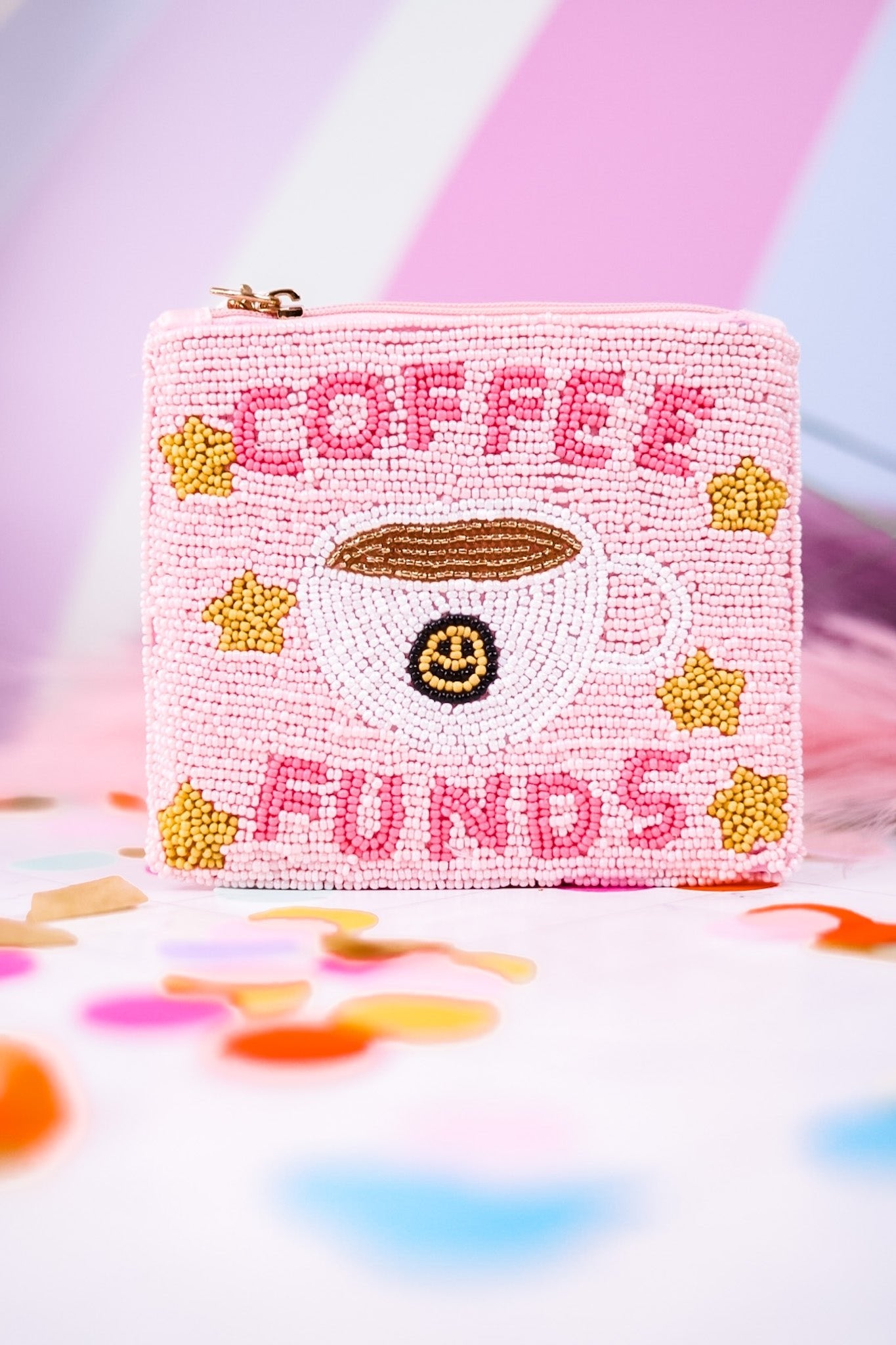 Coffee Funds Beaded Coin Pouch - Whiskey Skies - JEN & CO