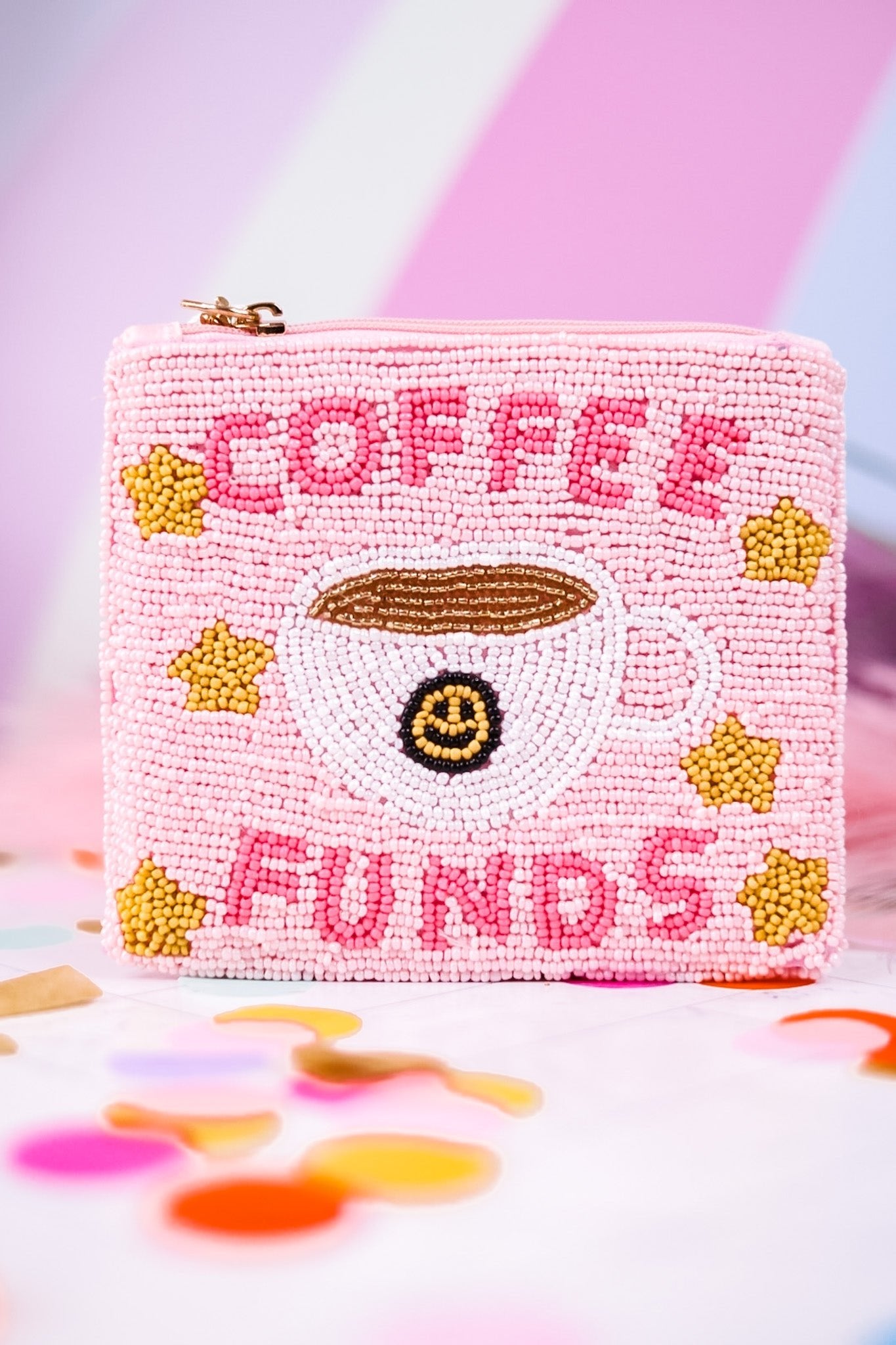 Coffee Funds Beaded Coin Pouch - Whiskey Skies - JEN & CO
