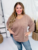 Coffee Ribbed 3/4 Sleeve Boxy Top - Whiskey Skies - ANDREE BY UNIT