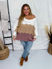 Color Block Dolman Sleeve Knit Sweater - Whiskey Skies - ANDREE BY UNIT