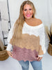 Color Block Dolman Sleeve Knit Sweater - Whiskey Skies - ANDREE BY UNIT