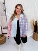 Color Block Plaid & Solid Long Sleeve Button Down Top - Whiskey Skies - JNNA