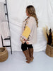 Color Block Thermal Mineral Washed Pullover - Whiskey Skies - EASEL
