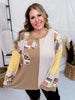 Color Block Thermal Mineral Washed Pullover - Whiskey Skies - EASEL