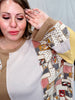 Color Block Thermal Mineral Washed Pullover - Whiskey Skies - EASEL