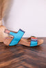 Color Me Cool Multicolored Sandals With Medallion Buckles - Whiskey Skies - SPRING FOOTWEAR