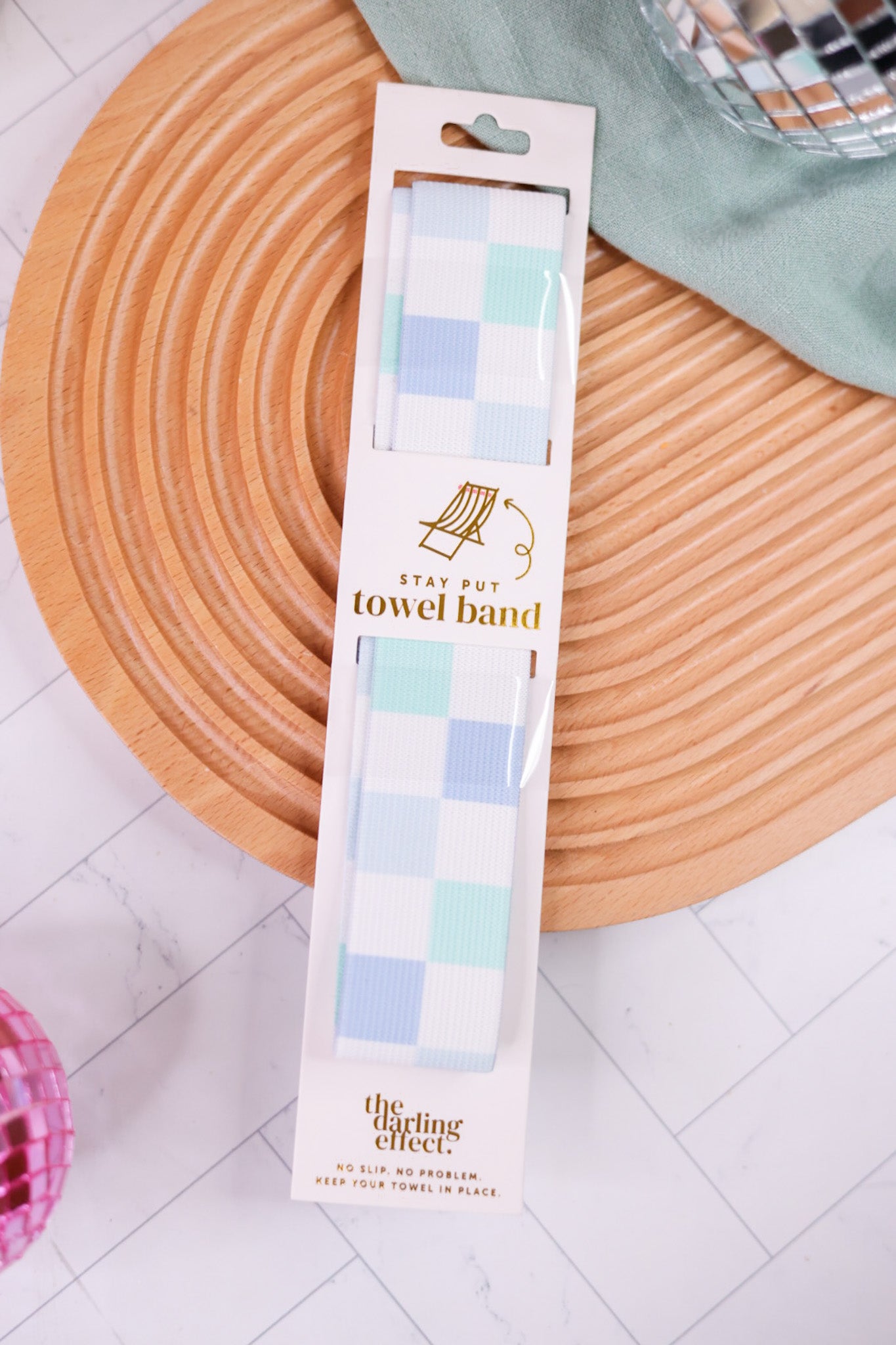 Colorful Checkered Stay-Put Towel Bands (3 Colors) - Whiskey Skies - THE DARLING EFFECT