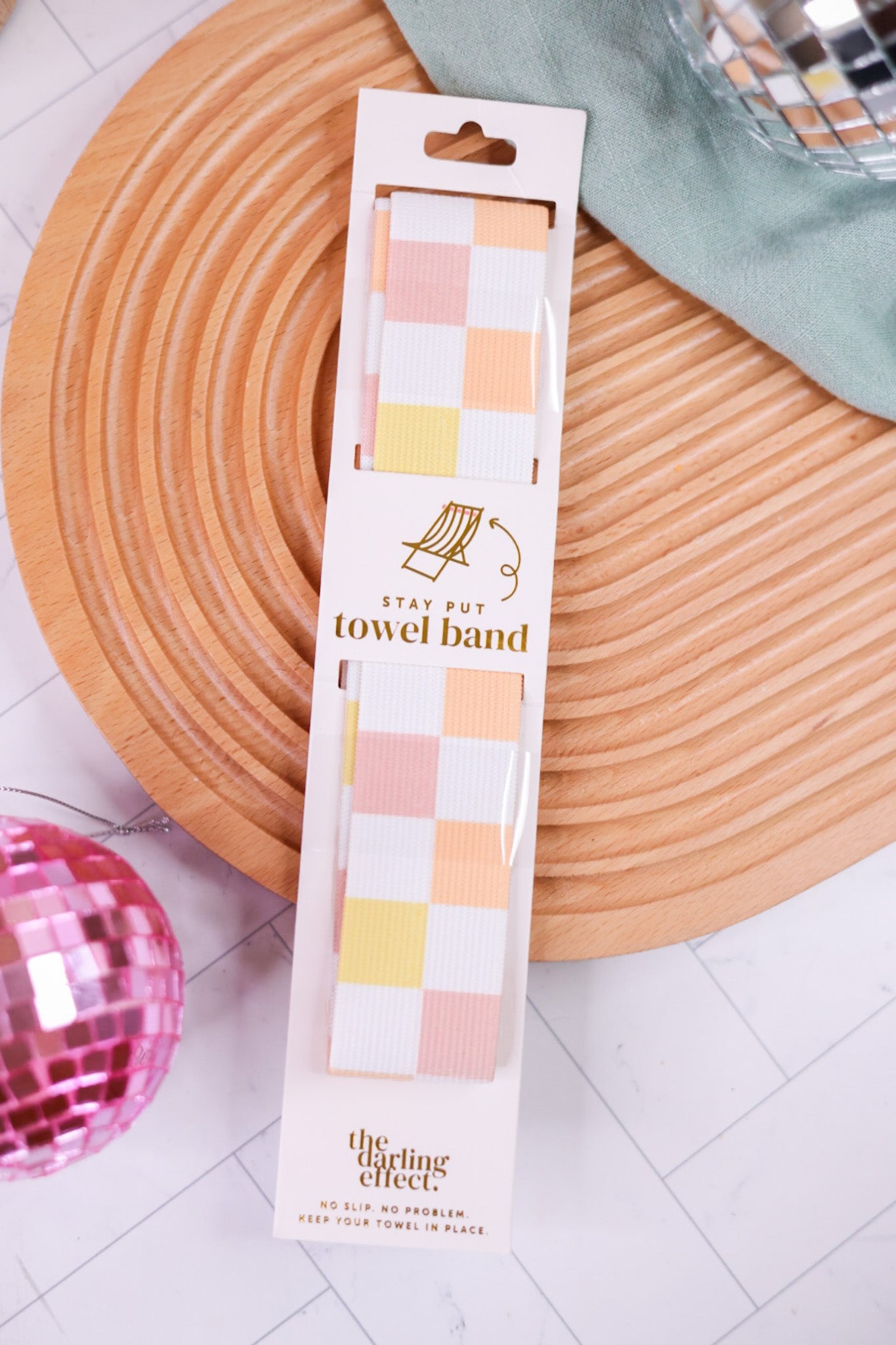 Colorful Checkered Stay-Put Towel Bands (3 Colors) - Whiskey Skies - THE DARLING EFFECT