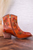 Colorful Floral Embossed Ankle Boots - Whiskey Skies - SPRING FOOTWEAR