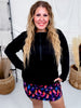 Colorful Ghost Print Elastic Waist Skort - Whiskey Skies - BIRD & CO