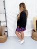 Colorful Ghost Print Elastic Waist Skort - Whiskey Skies - BIRD & CO
