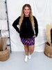 Colorful Ghost Print Elastic Waist Skort - Whiskey Skies - BIRD & CO