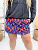 Colorful Ghost Print Elastic Waist Skort - Whiskey Skies - BIRD & CO