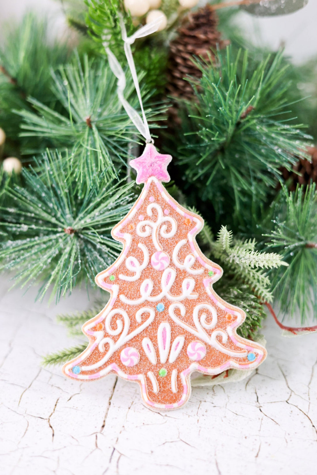 Colorful Gingerbread Christmas Tree Ornament - Whiskey Skies - RAZ IMPORTS