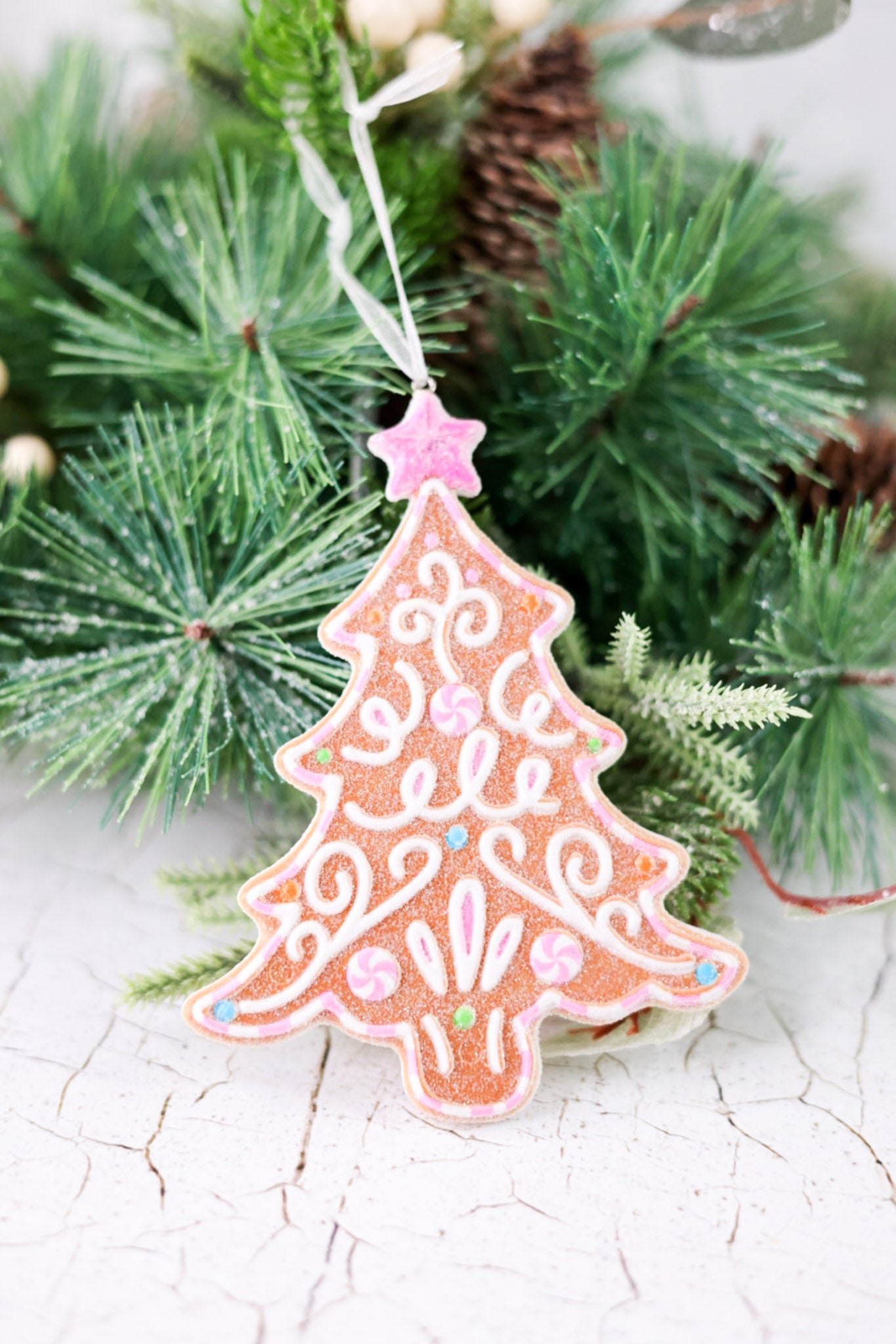 Colorful Gingerbread Christmas Tree Ornament - Whiskey Skies - RAZ IMPORTS