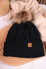 Colorful Knit Pom Pom Beanie (6 Colors) - Whiskey Skies - DM MERCHANDISING