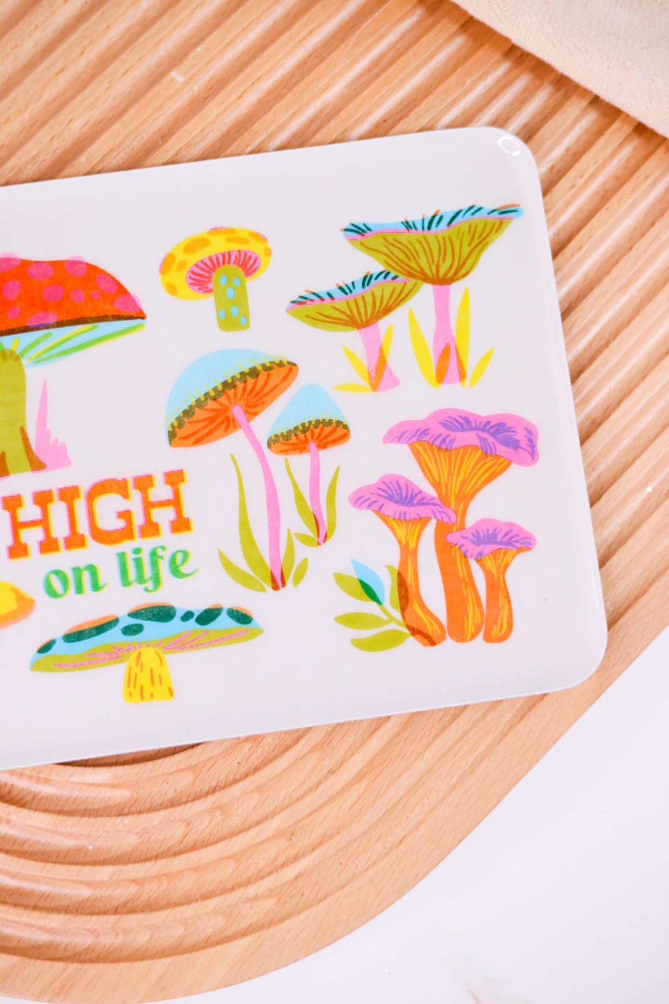 Colorful Mushroom "High On Life" Enamel Tray - Whiskey Skies - KARMA