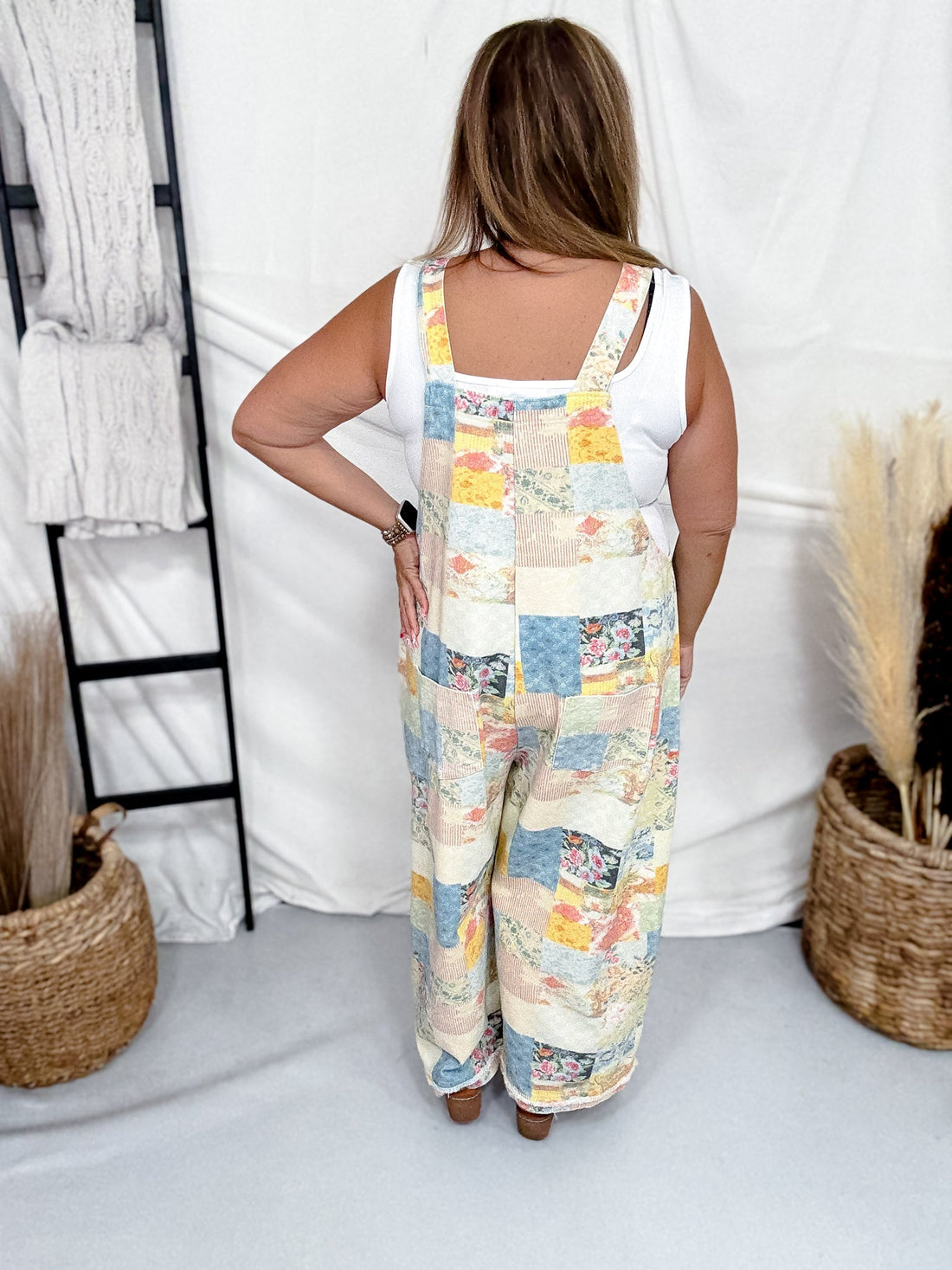 Colorful Patchwork Denim Overalls - Whiskey Skies - DAVI & DANI
