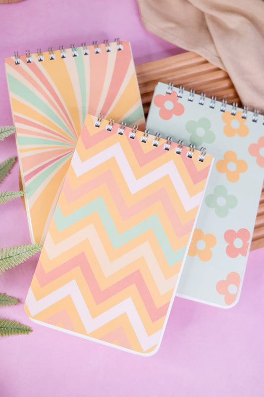 Colorful Retro Inspired Spiral Top Notepads (3 Styles) - Whiskey Skies - PAPERSALT