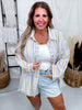 Colorful Striped Button Down Cotton Gauze Top - Whiskey Skies - EASEL