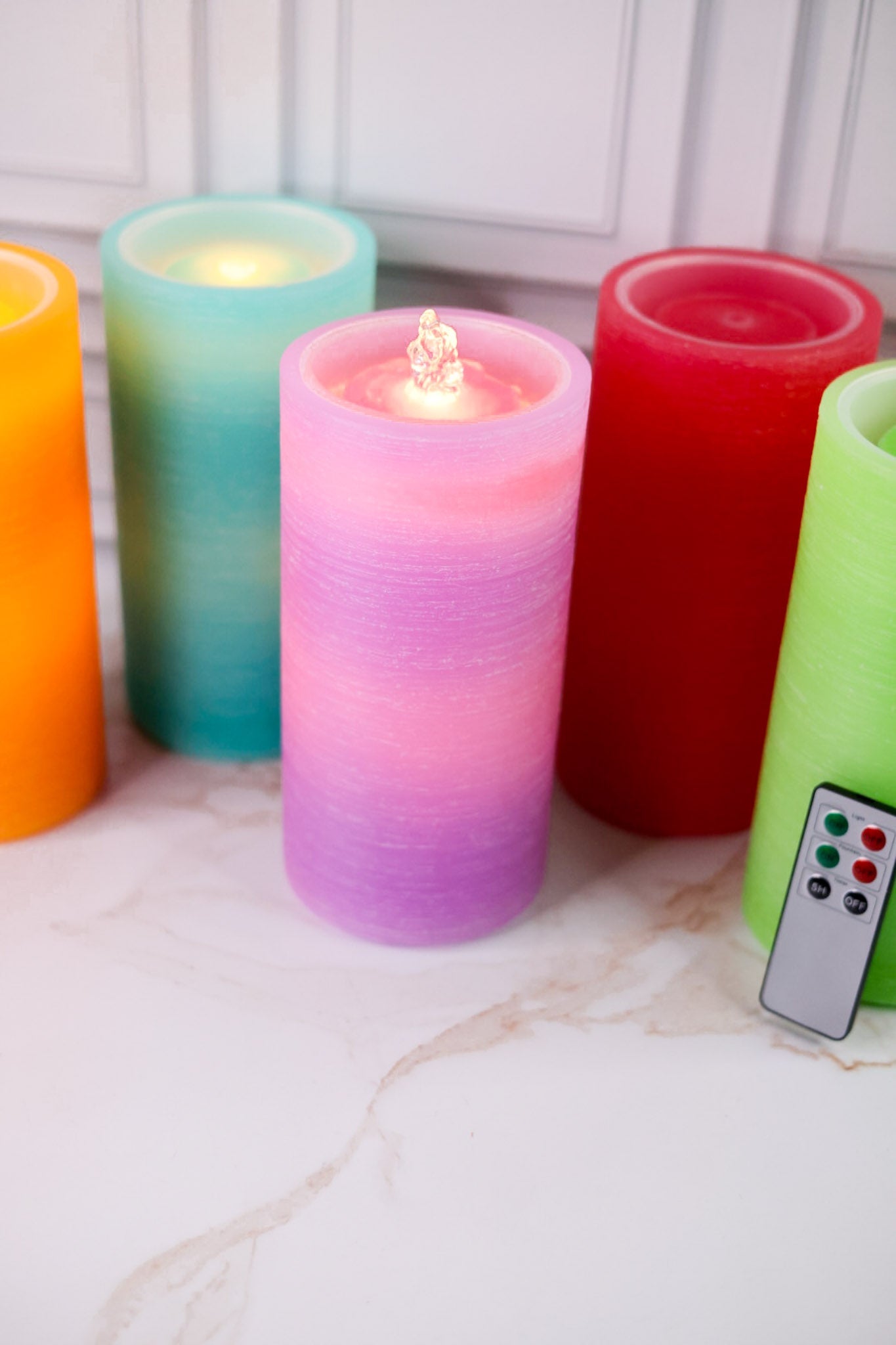 Colorful Water Wick LED Candle With Remote (5 Colors) - Whiskey Skies - 180 DEGREES