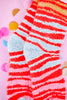 Colorful Zebra Print Fuzzy Crew Socks - Whiskey Skies - CRESCENT SOCK COMPANY