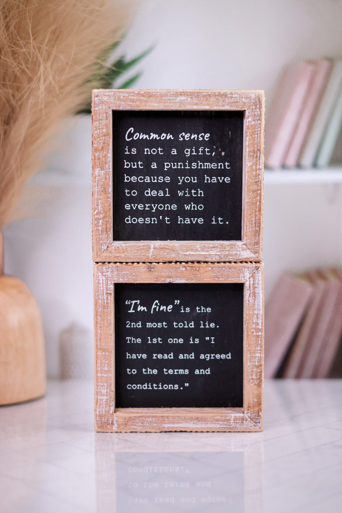 Common Sense Wooden Sign - Whiskey Skies - ADAMS & CO