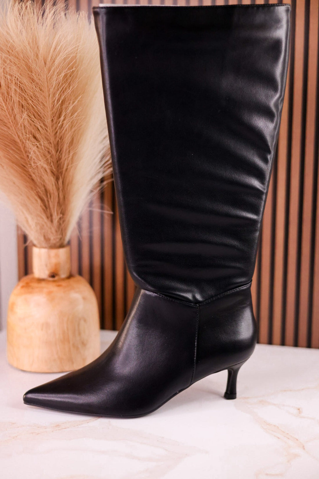 Company Party Wide Calf Convertible Kitten Heel Boots - Whiskey Skies - CORKYS FOOTWEAR