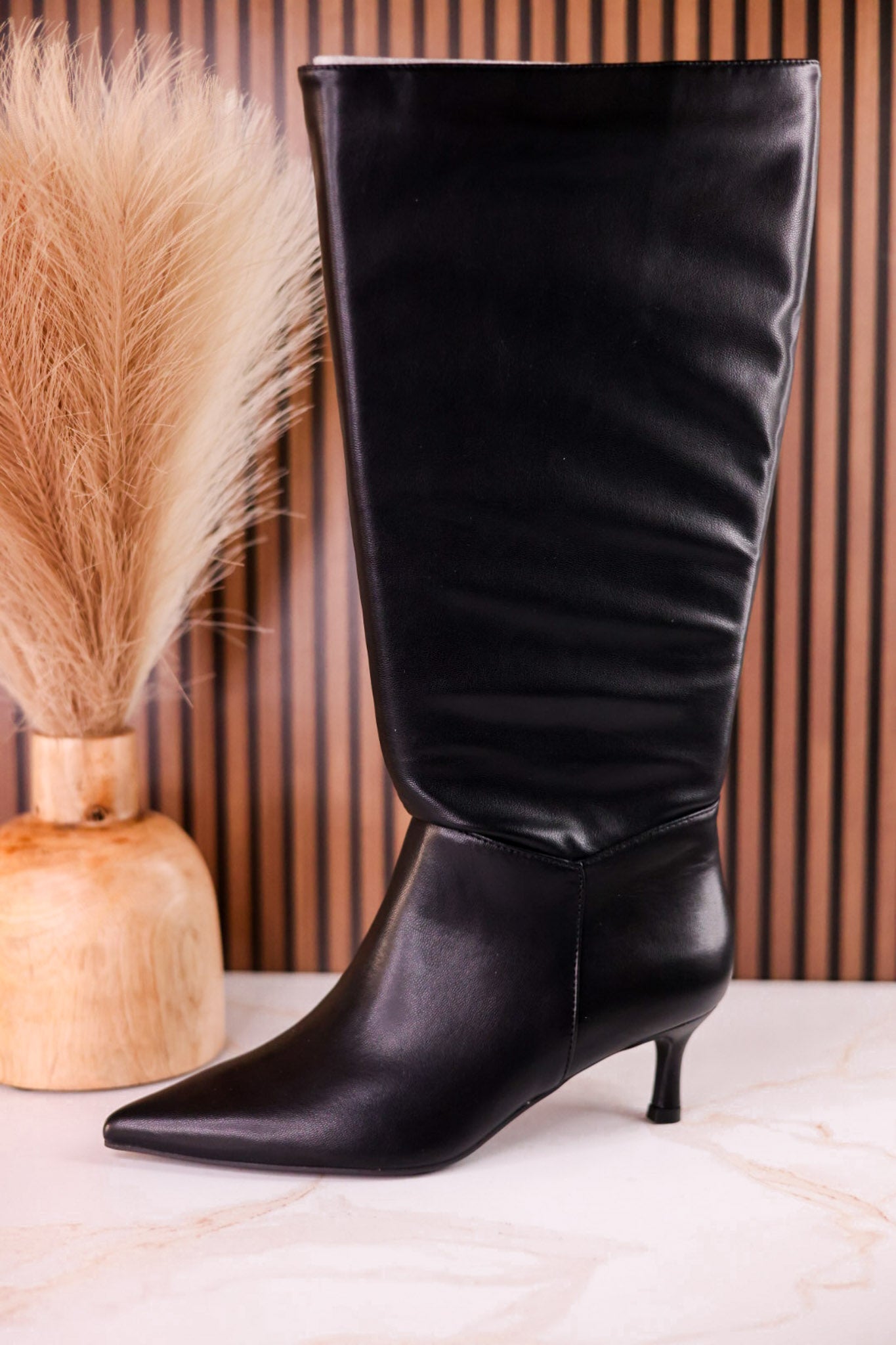 Company Party Wide Calf Convertible Kitten Heel Boots - Whiskey Skies - CORKYS FOOTWEAR